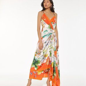 Carolina Herrera Printed Silk Wrap Dress $3290 MSRP